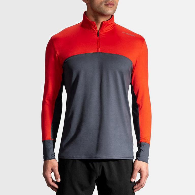 Brooks Dash Half Zip Israel - Men's Running Jackets - Grey (70643-PYGF)